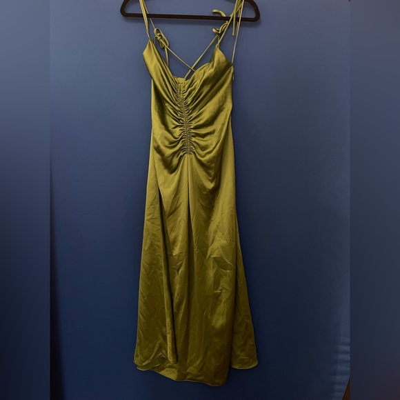 Sandro Zola Green Satin Dress - Picture 5 of 8